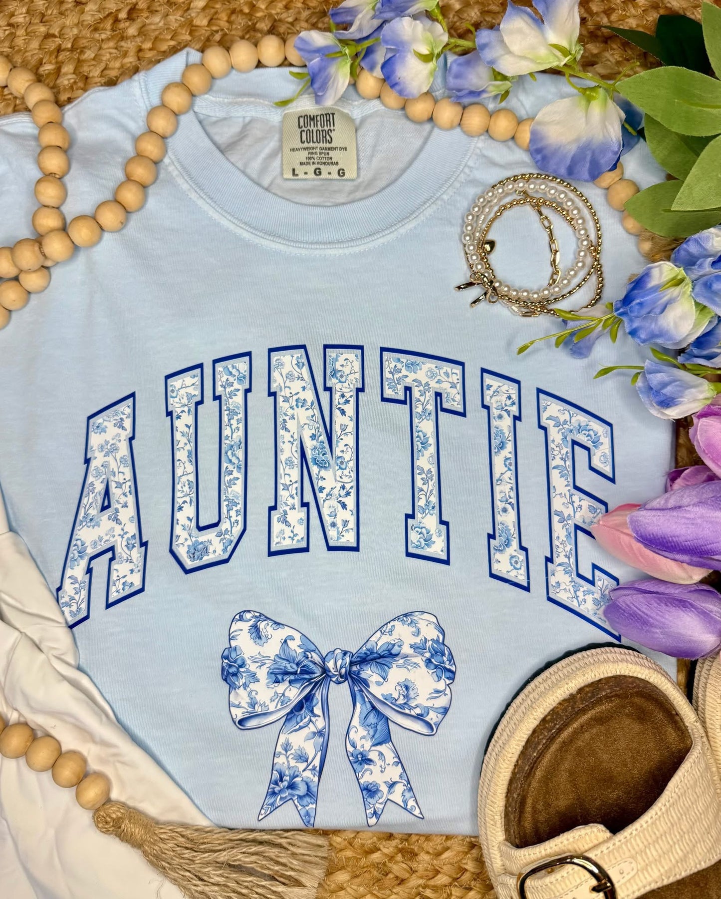 Custom Floral Bow Graphic Tee