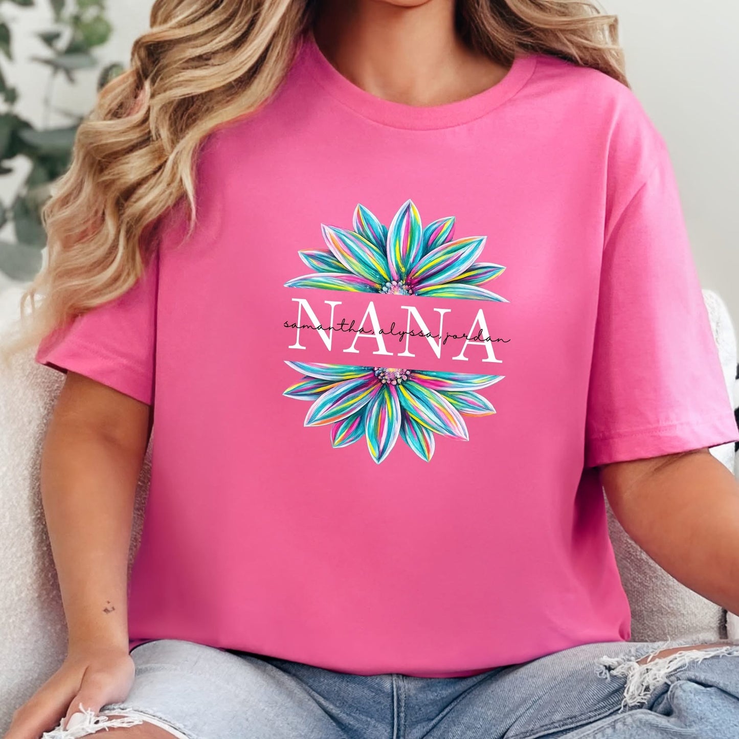 Custom Floral Name Graphic Tee
