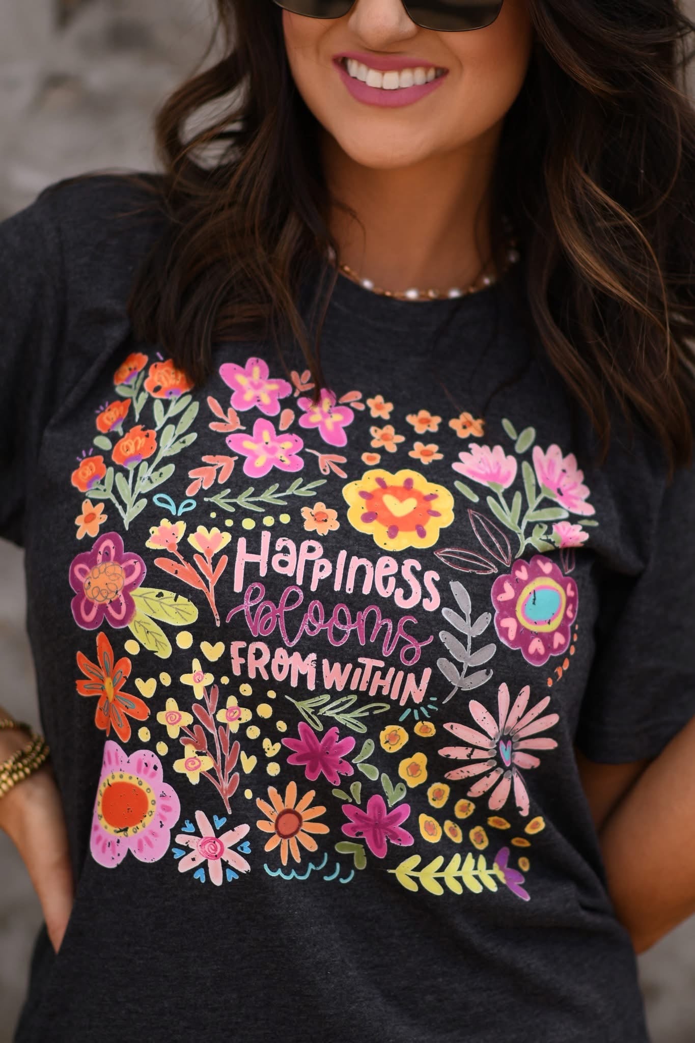 Happiness Blooms From Within Graphic Tee