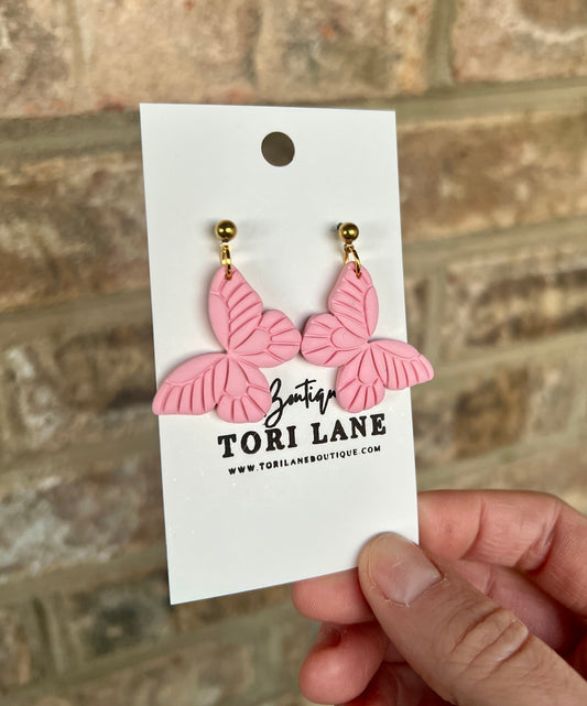 Pink Butterfly Earrings