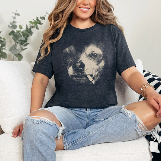 Smoking Dog Graphic Tee