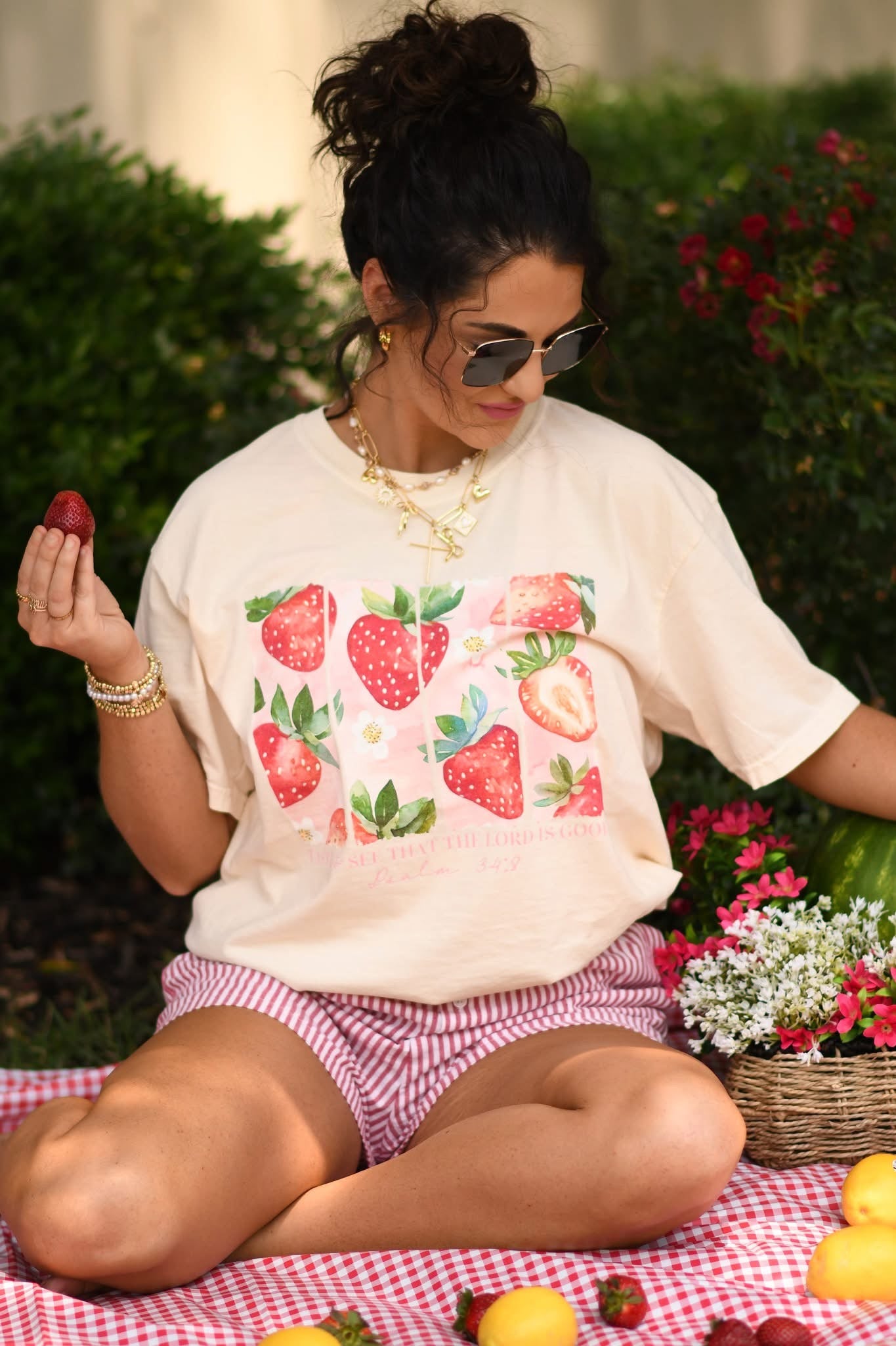 Taste And See The Lord Is Good Strawberry Graphic Tee