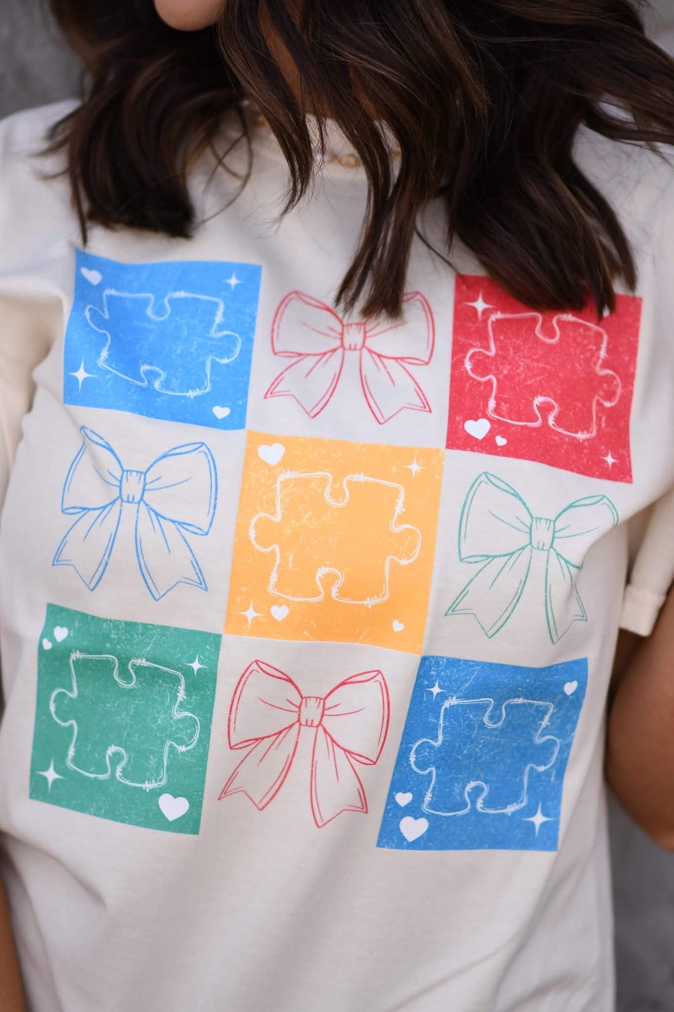 Autism Puzzles & Bows Graphic Tee