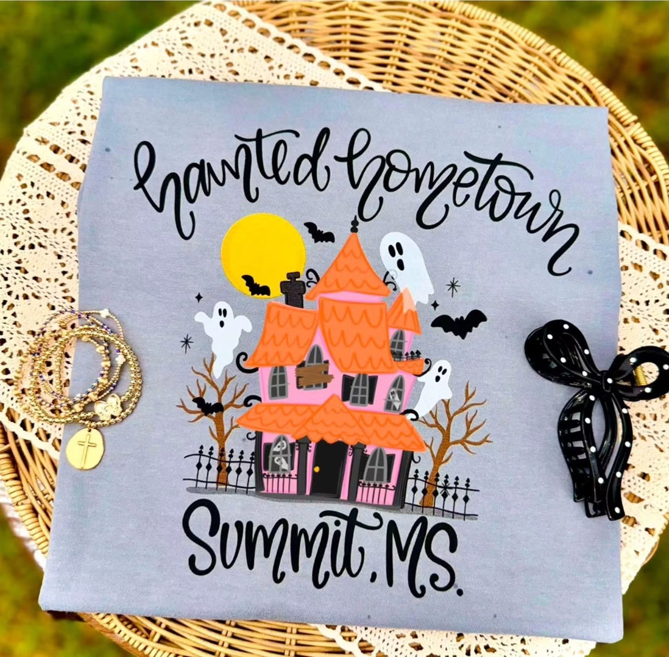 Custom Haunted Hometown Graphic Tee