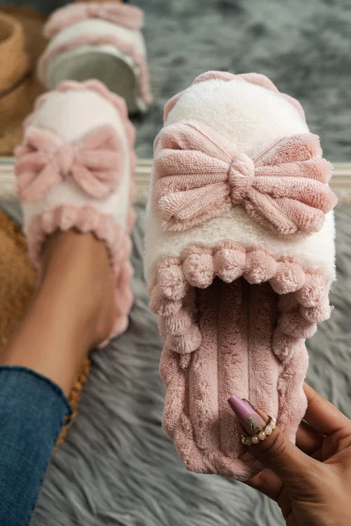 Pink Bow Slippers