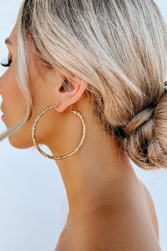 Textured Gold Hoop Earrings