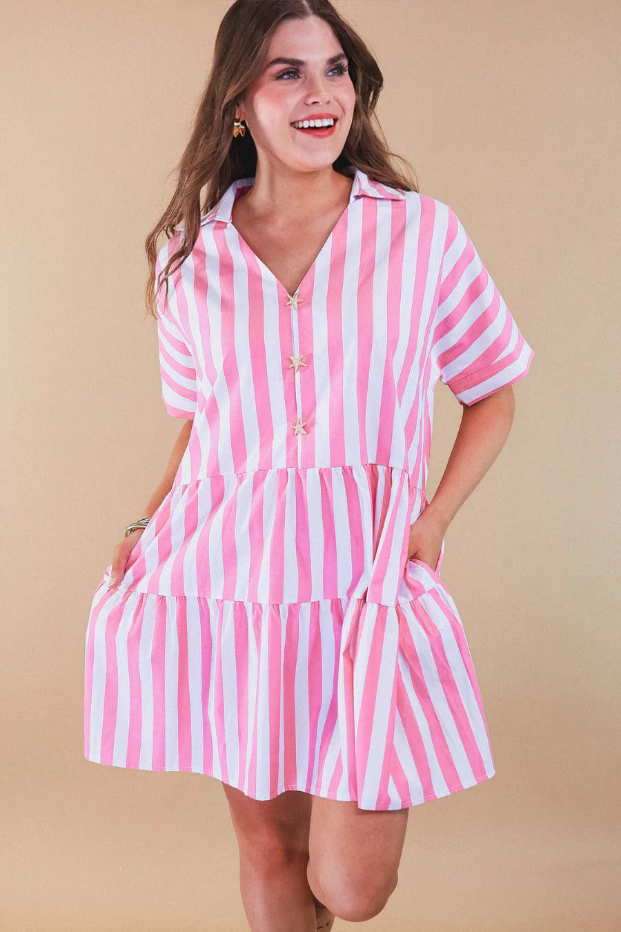 Pink Paradise Striped Dress