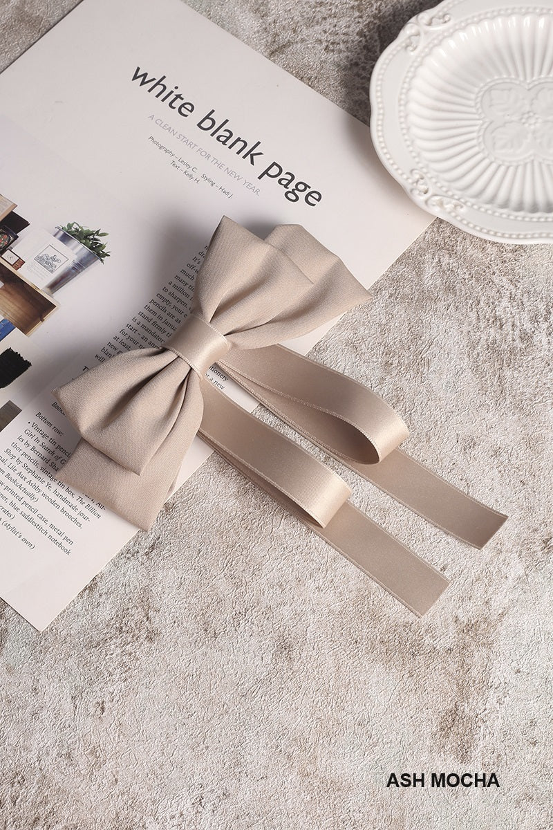 Ash Mocha Silky Satin Hair Clip Barrette