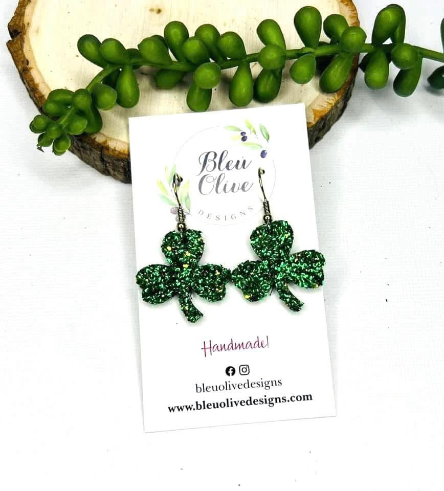 Glitter Shamrock Earrings