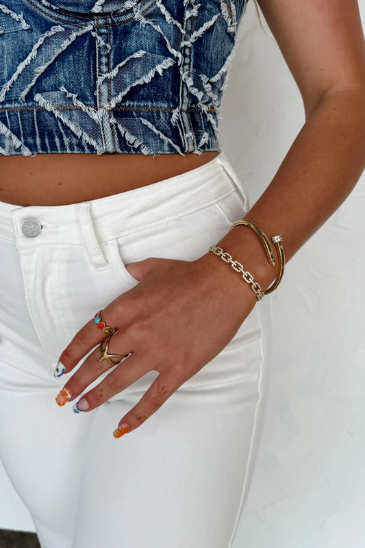 Luxury Diamond Chain Cuff Bracelet