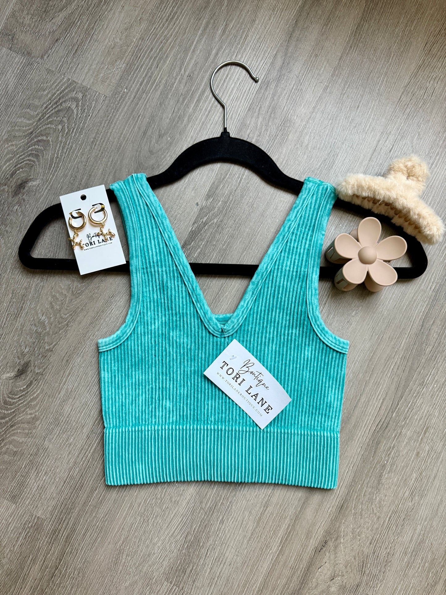 Teal Acid Wash Reversible Brami
