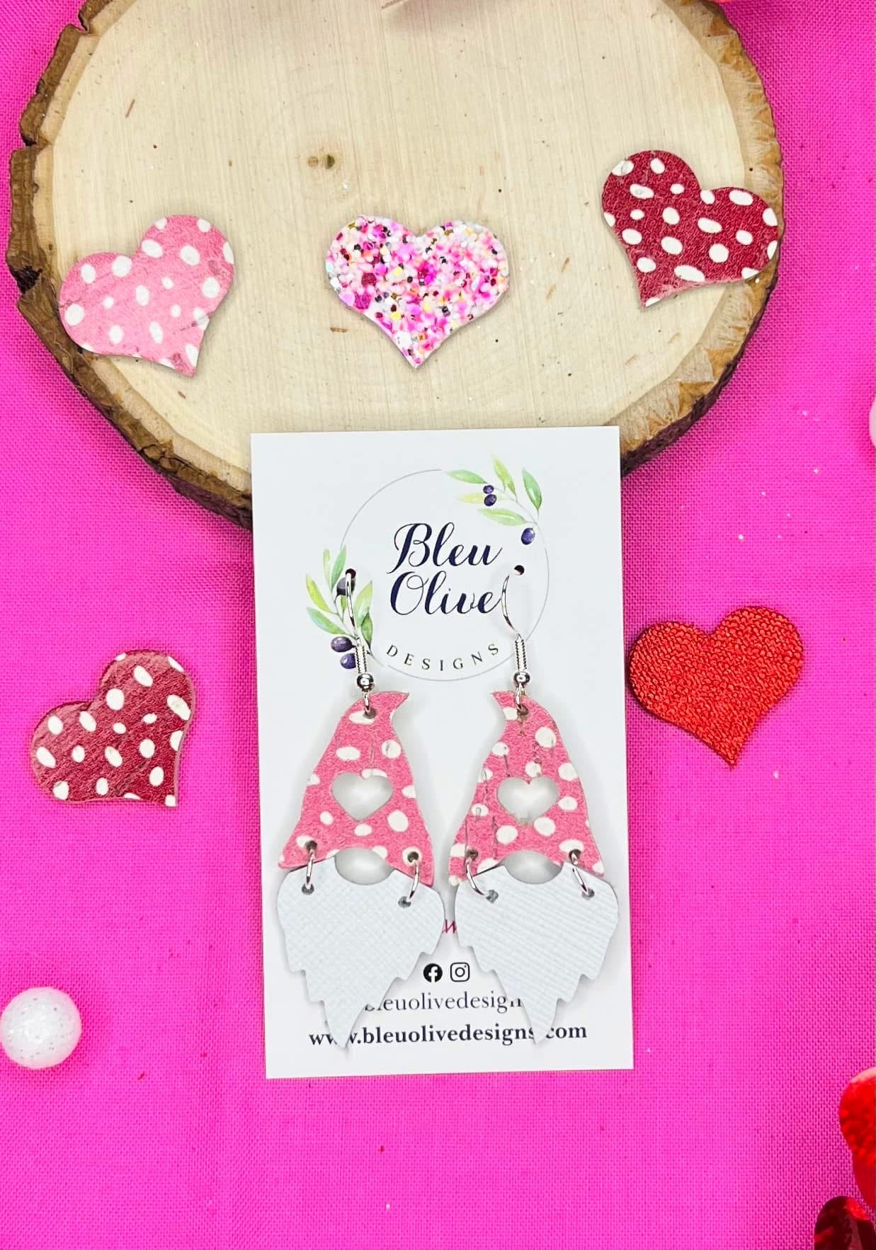 Valentines Gnome Earrings