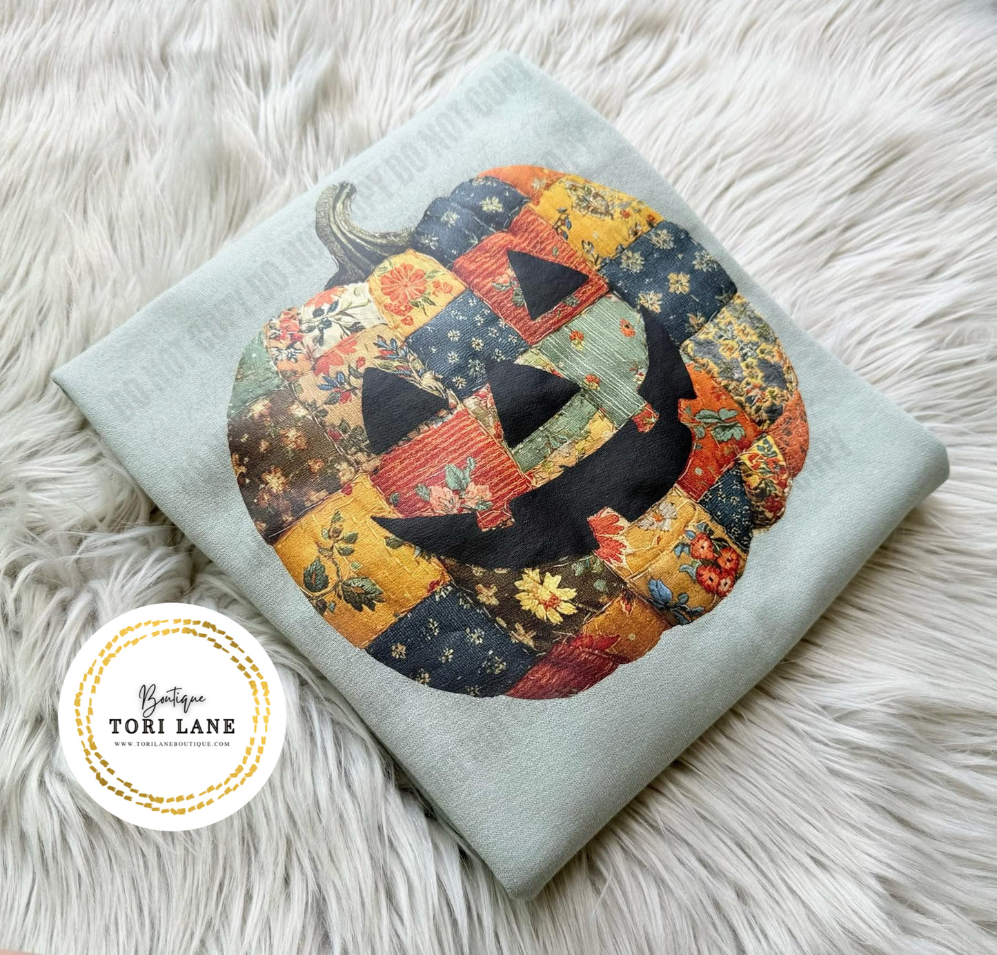 Faux (Fake) Appliqué Patch Pumpkin Graphic Tee/Sweatshirt