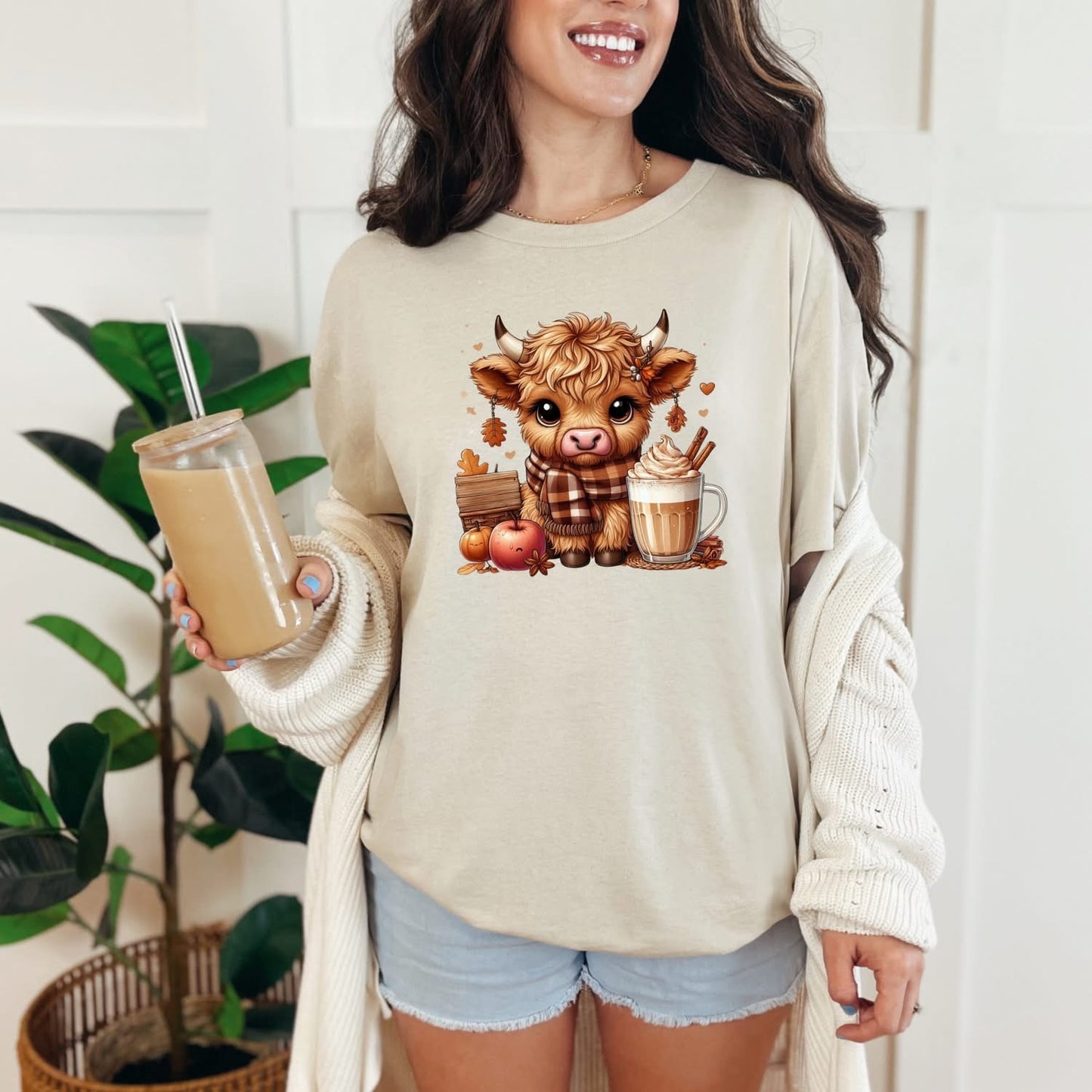 Fall Highland Cow Graphic Tee
