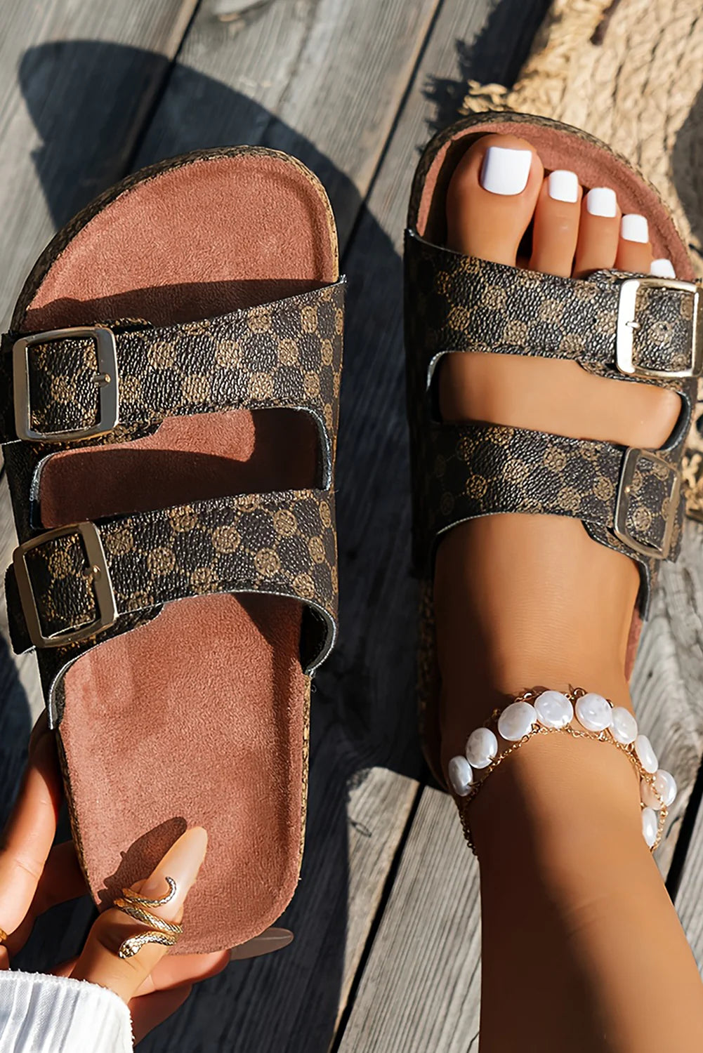 Geo Buckle Sandals