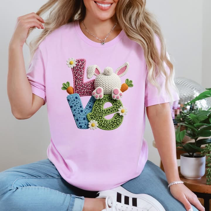 Faux Yarn Easter Love Graphic Tee