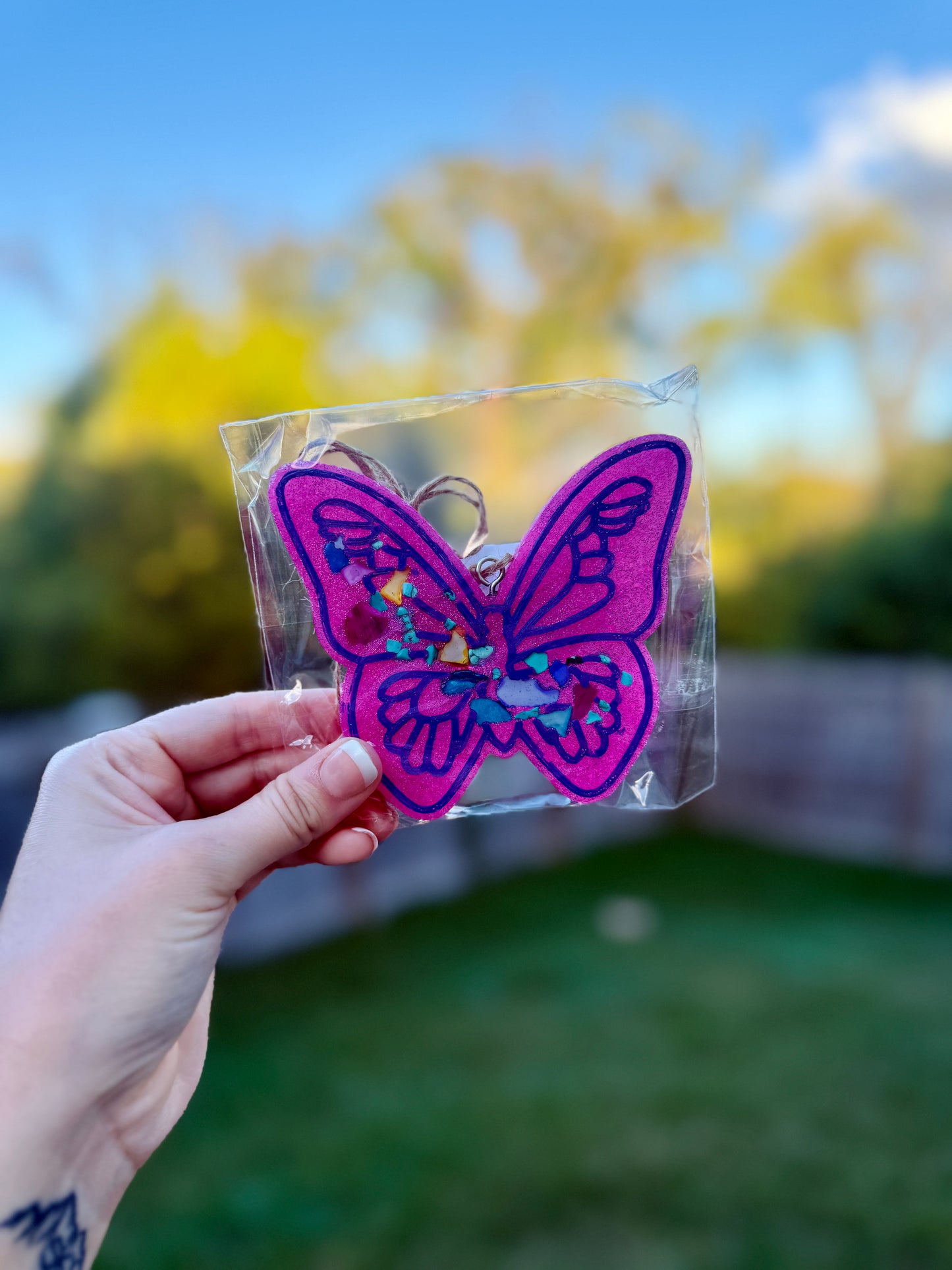 Butterfly Car Air Freshie (Apples & Maple Bourbon Scent)