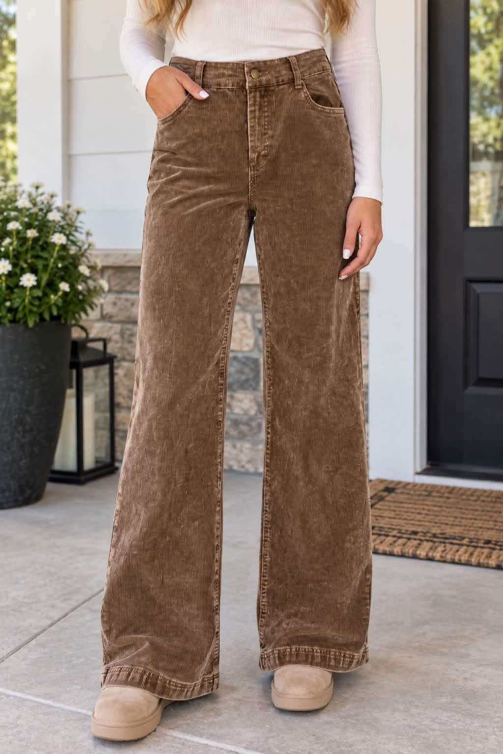 *PREORDER* Camel Corduroy Straight Leg Pants