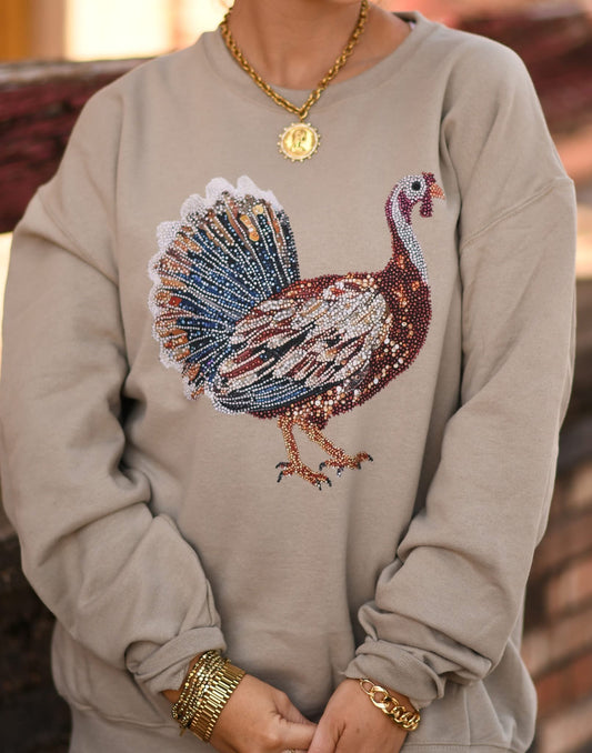 Glam Turkey (Faux Rhinestone) Graphic Sweatshirt