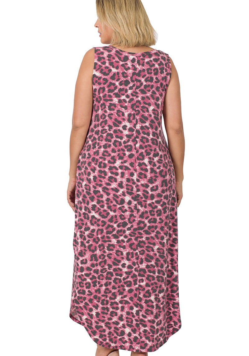 Cranberry Leopard Maxi Dress Plus+