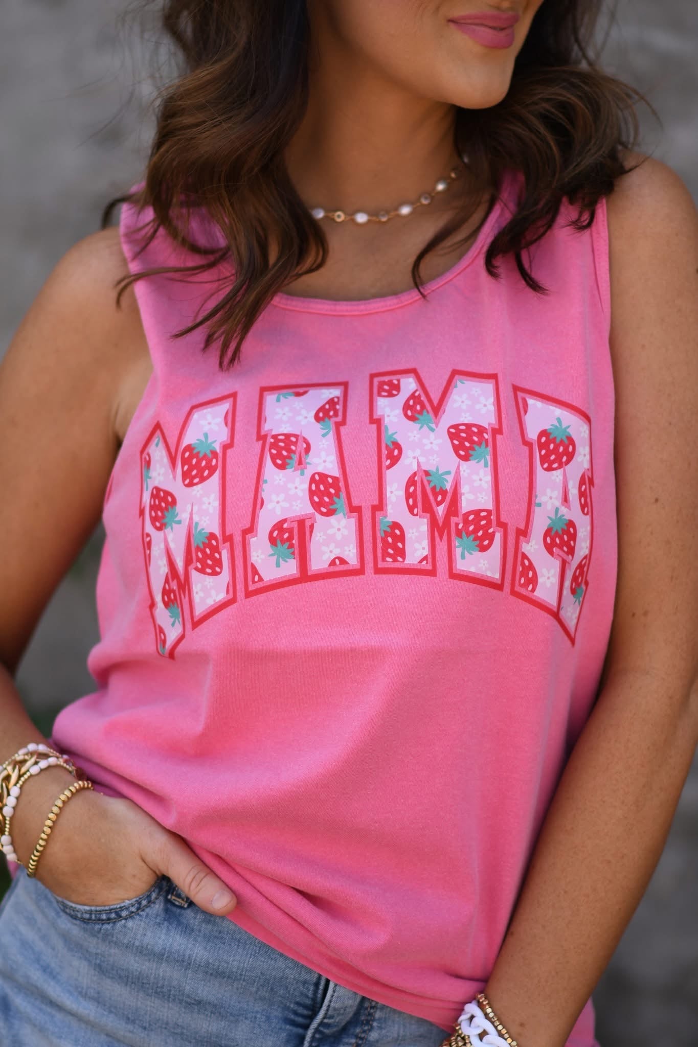 Mama Strawberry Graphic Tank