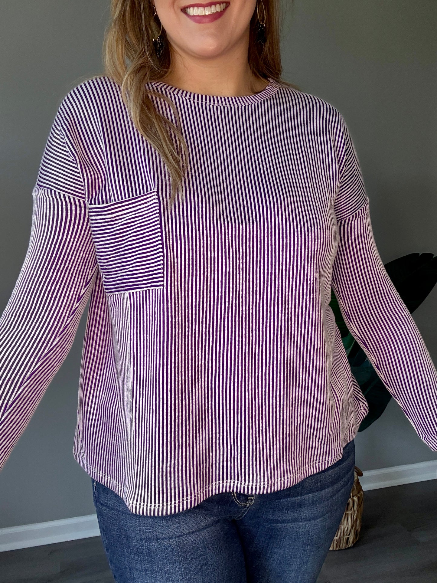 Violet Oversized Long Sleeve Top