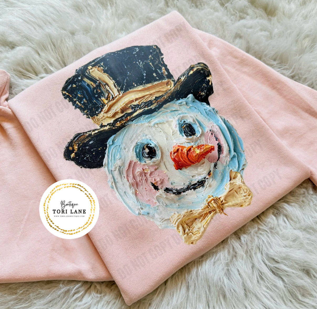 Faux Painted Snowman Graphic Sweatshirt