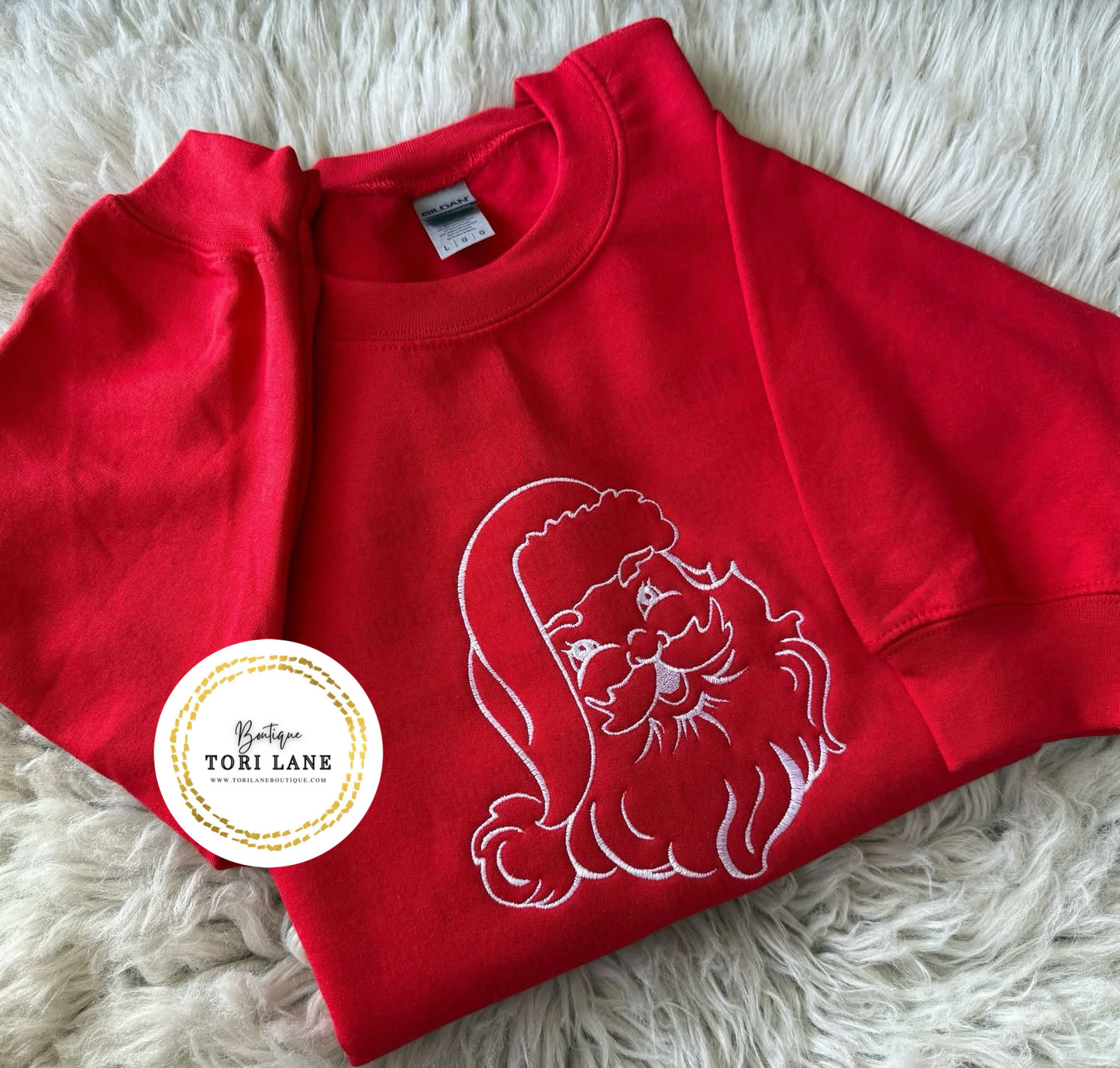 Embroidered Santa Sweatshirt