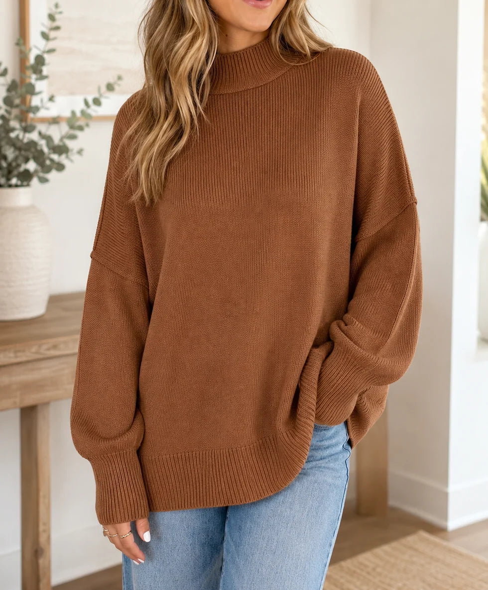 *PREORDER* Plus+ Chestnut Ribbed Knit Sweater