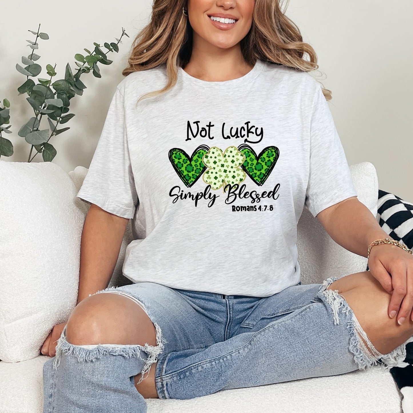 Not Lucky Simply Blessed Graphic Tee