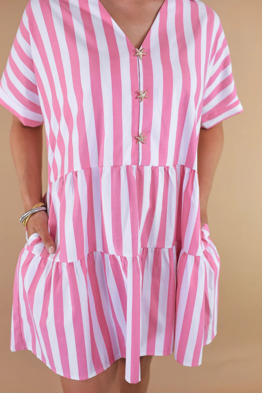 Pink Paradise Striped Dress