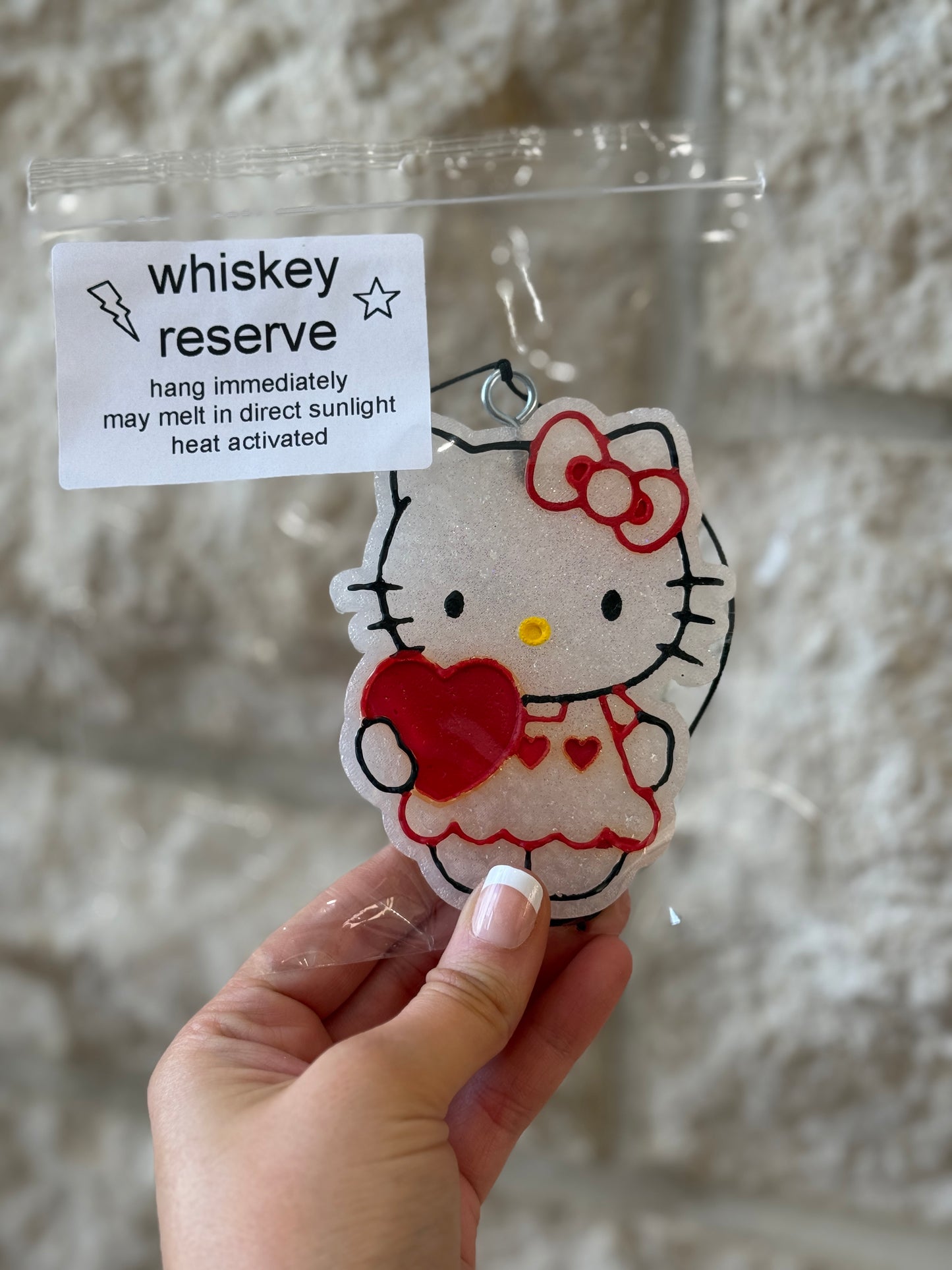 Red Heart Kitten Car Air Freshie