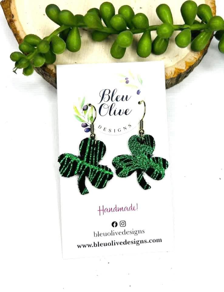 Stripe Shamrock Earrings