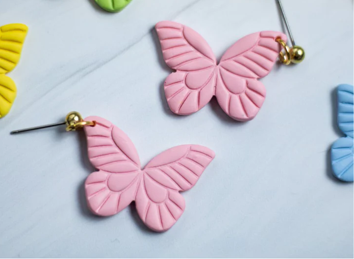 Pink Butterfly Earrings