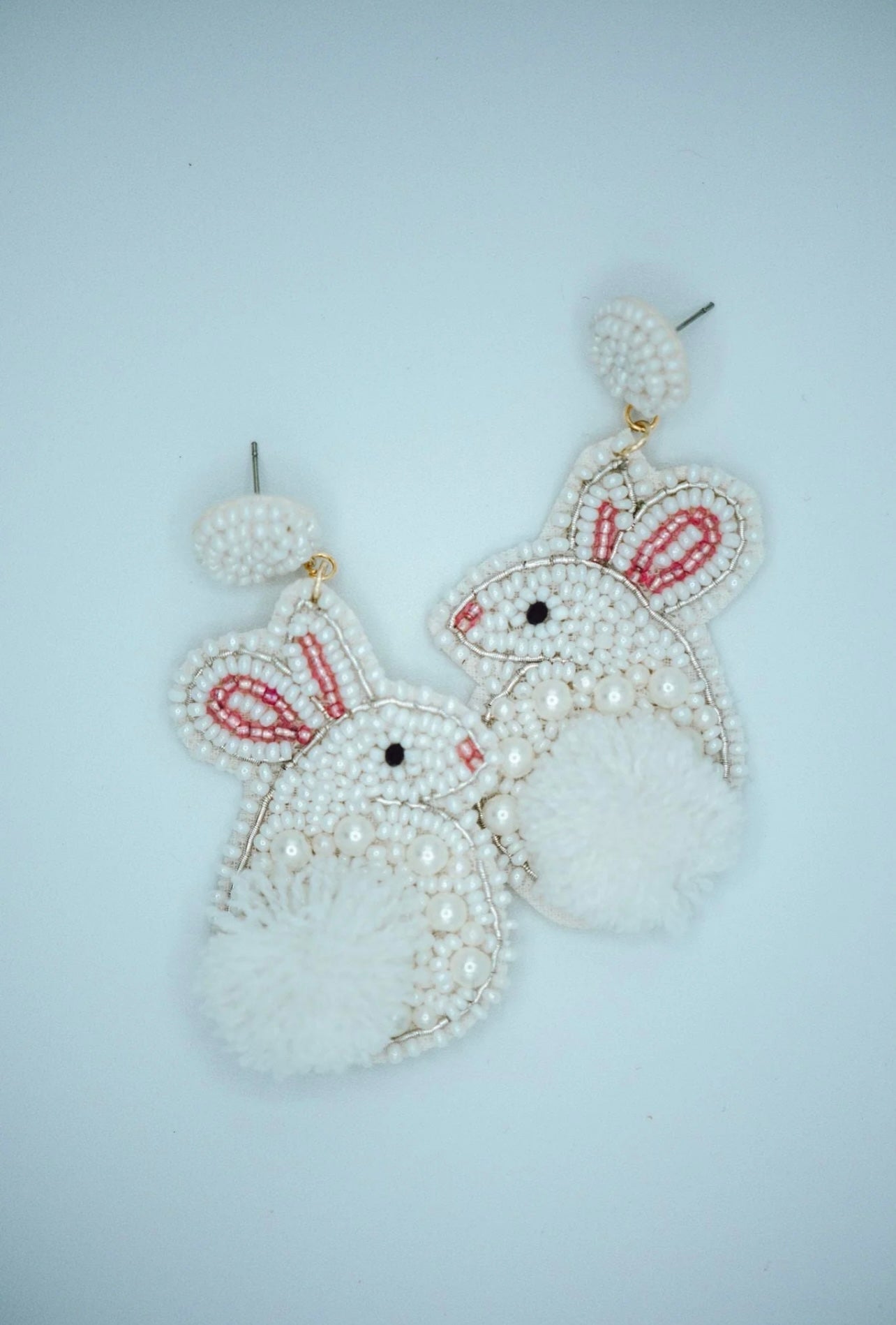 White Easter Bunny Earrings