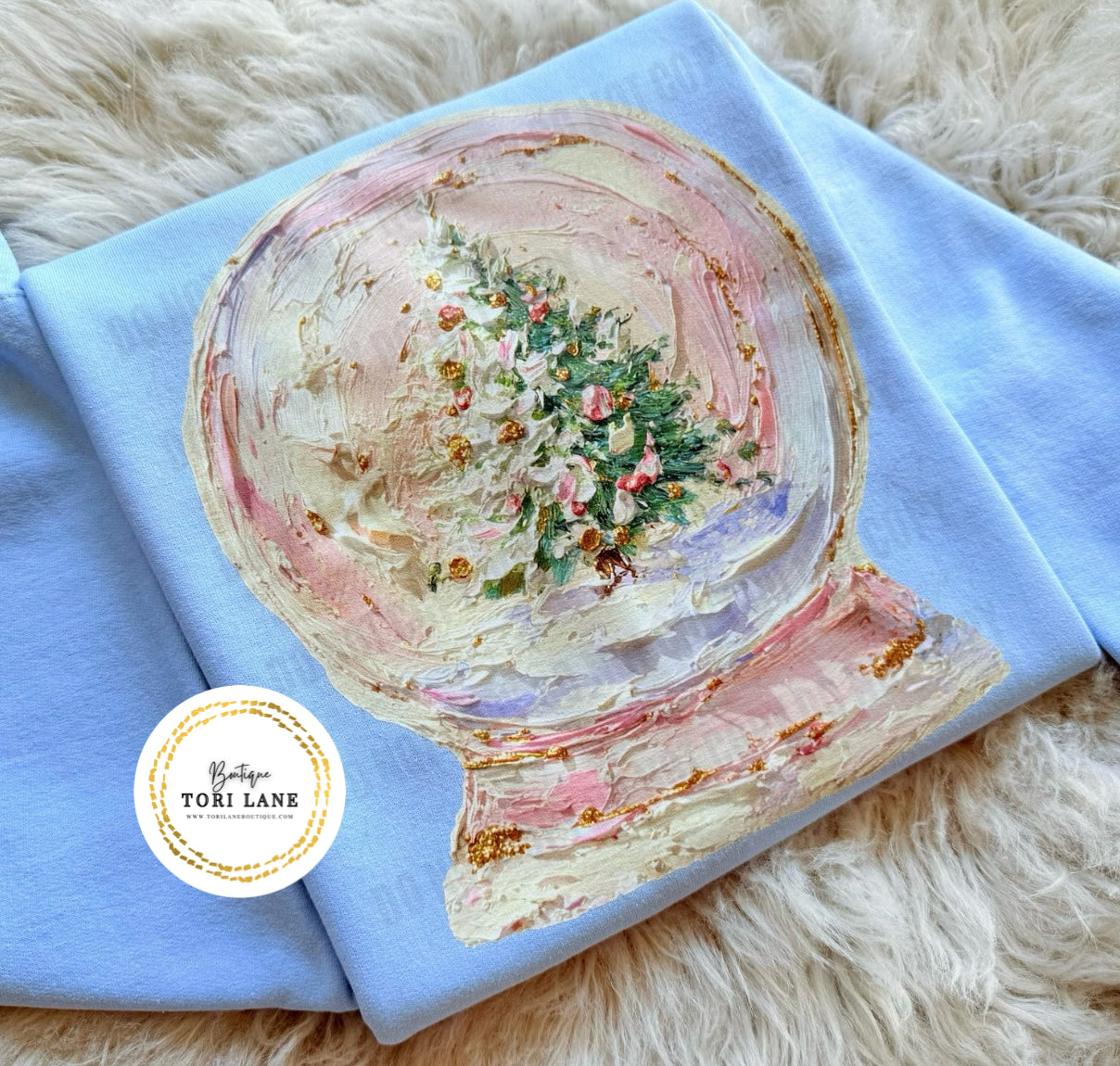 Faux Painted Snowglobe Graphic Sweatshirt