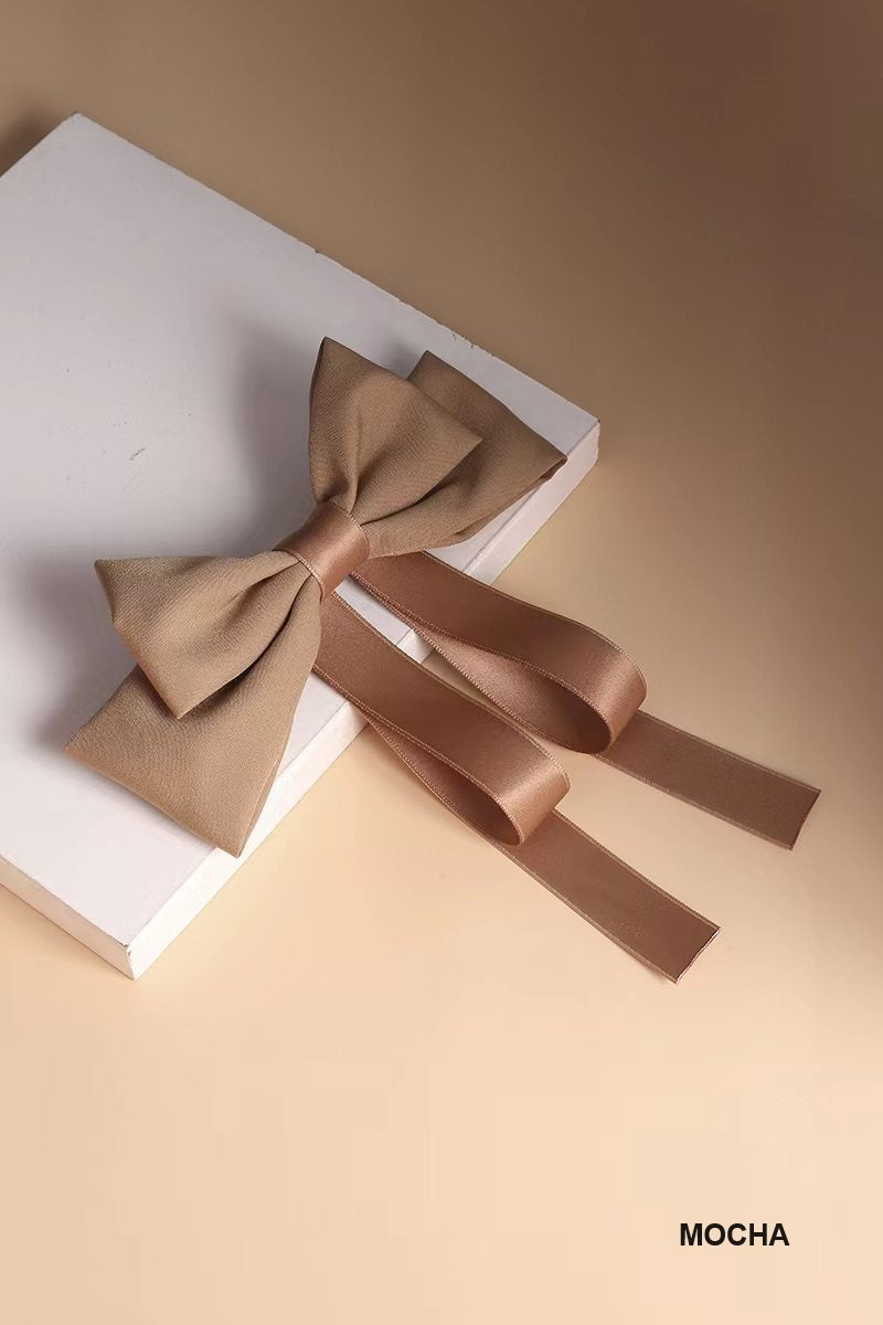 Deep Mocha Silky Satin Hair Clip Barrette