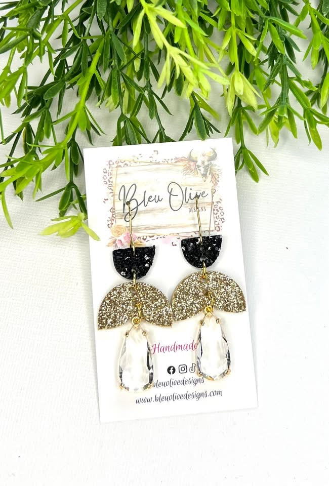 Glam Clear Stone Earrings