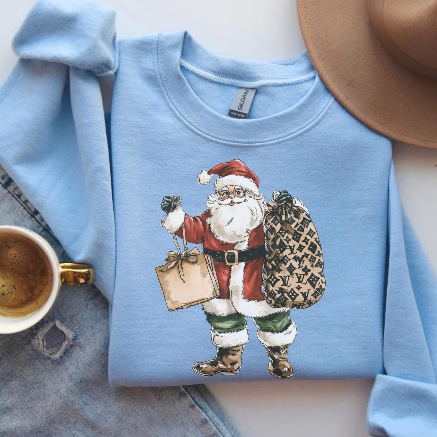 Boujee Christmas Santa Graphic Sweatshirt