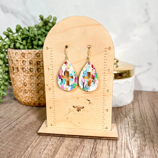 Confetti Cross Earrings