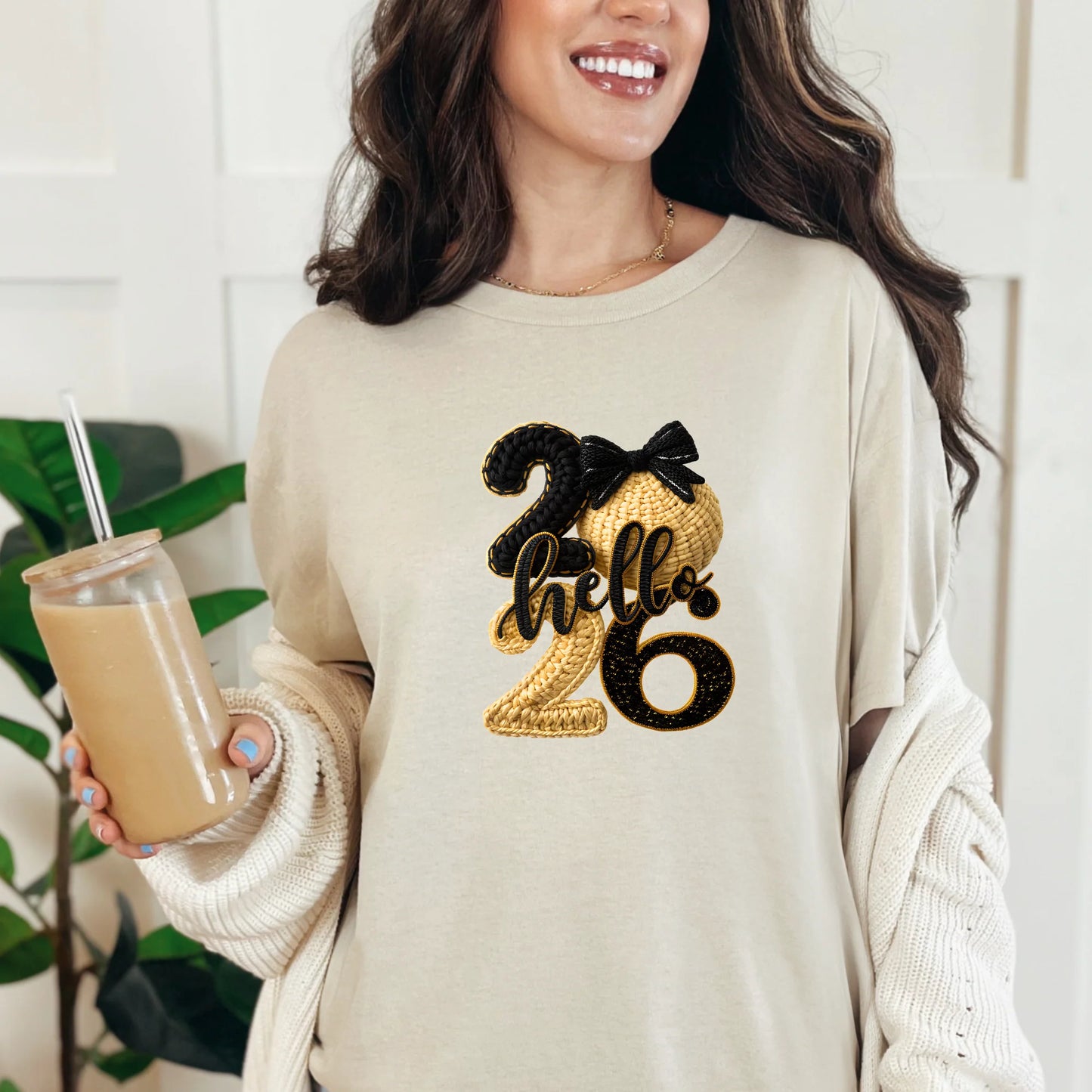 Faux Yarn Happy New Year Graphic Tee
