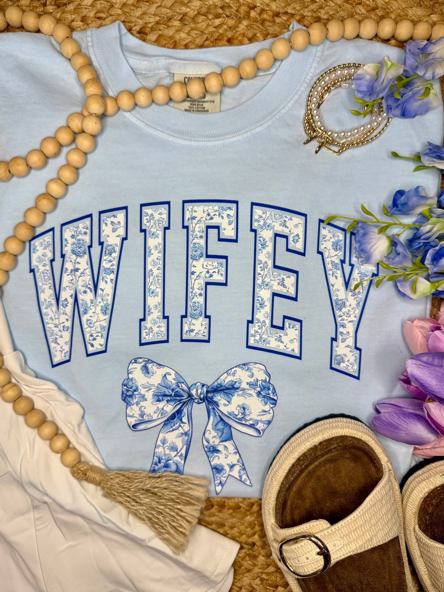 Custom Floral Bow Graphic Tee