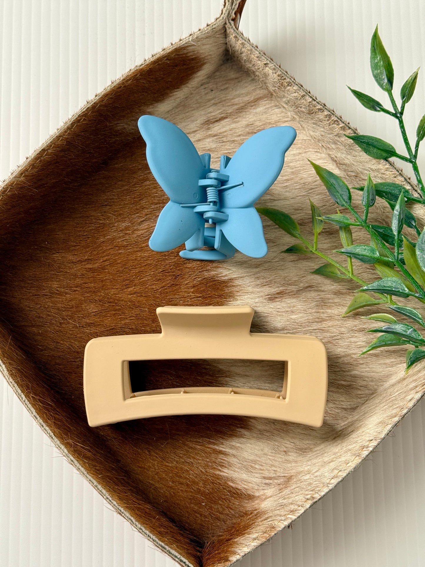 Blue Butterfly Claw Clip Set