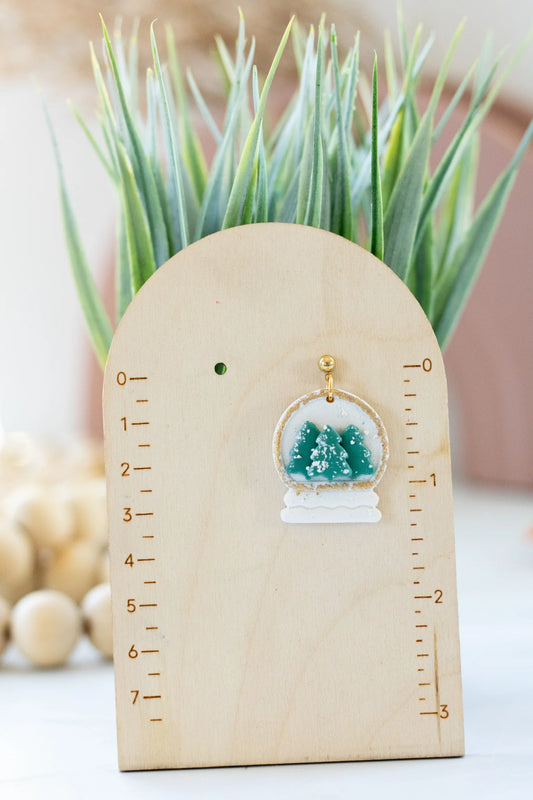Gold Trim Snowglobe Clay Earrings