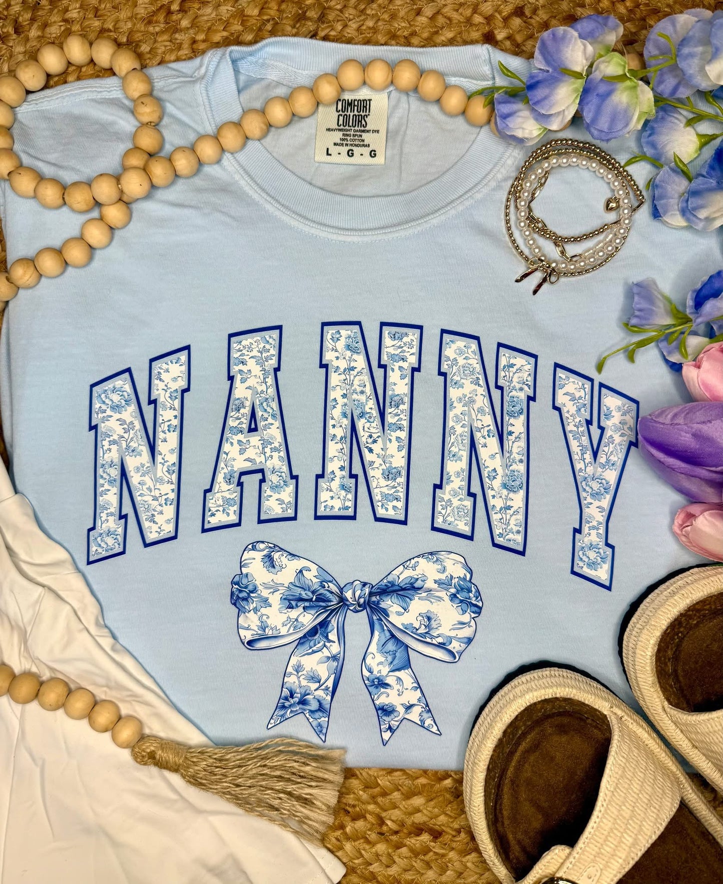 Custom Floral Bow Graphic Tee