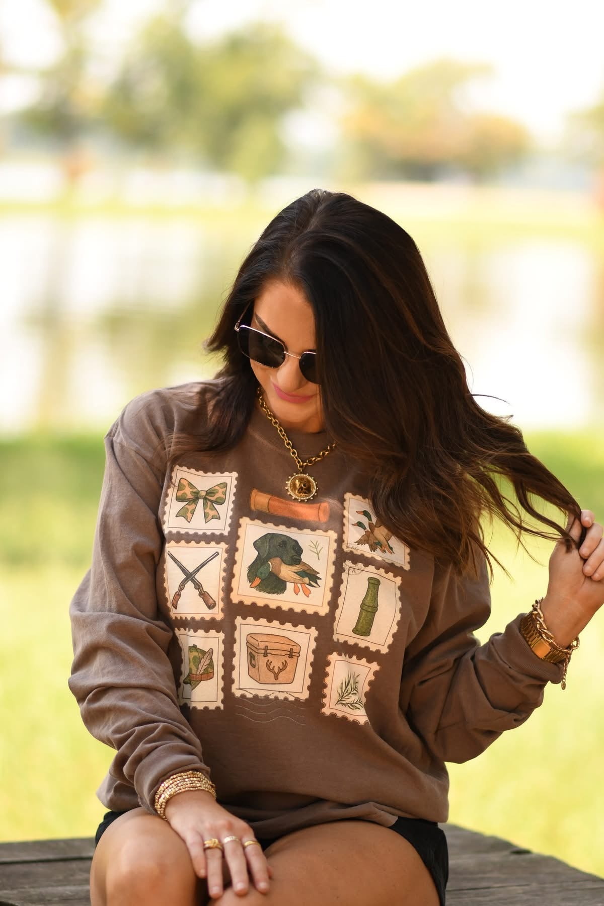 Hunting Stamps Graphic Long Sleeve