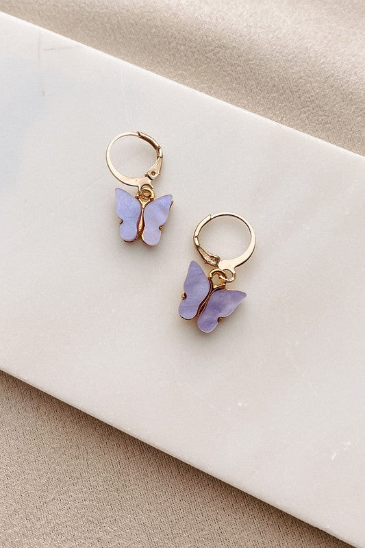 Lilac Butterfly Earrings