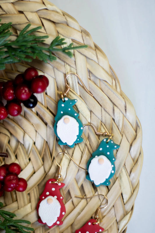 Gnome For The Holidays Clay Earrings