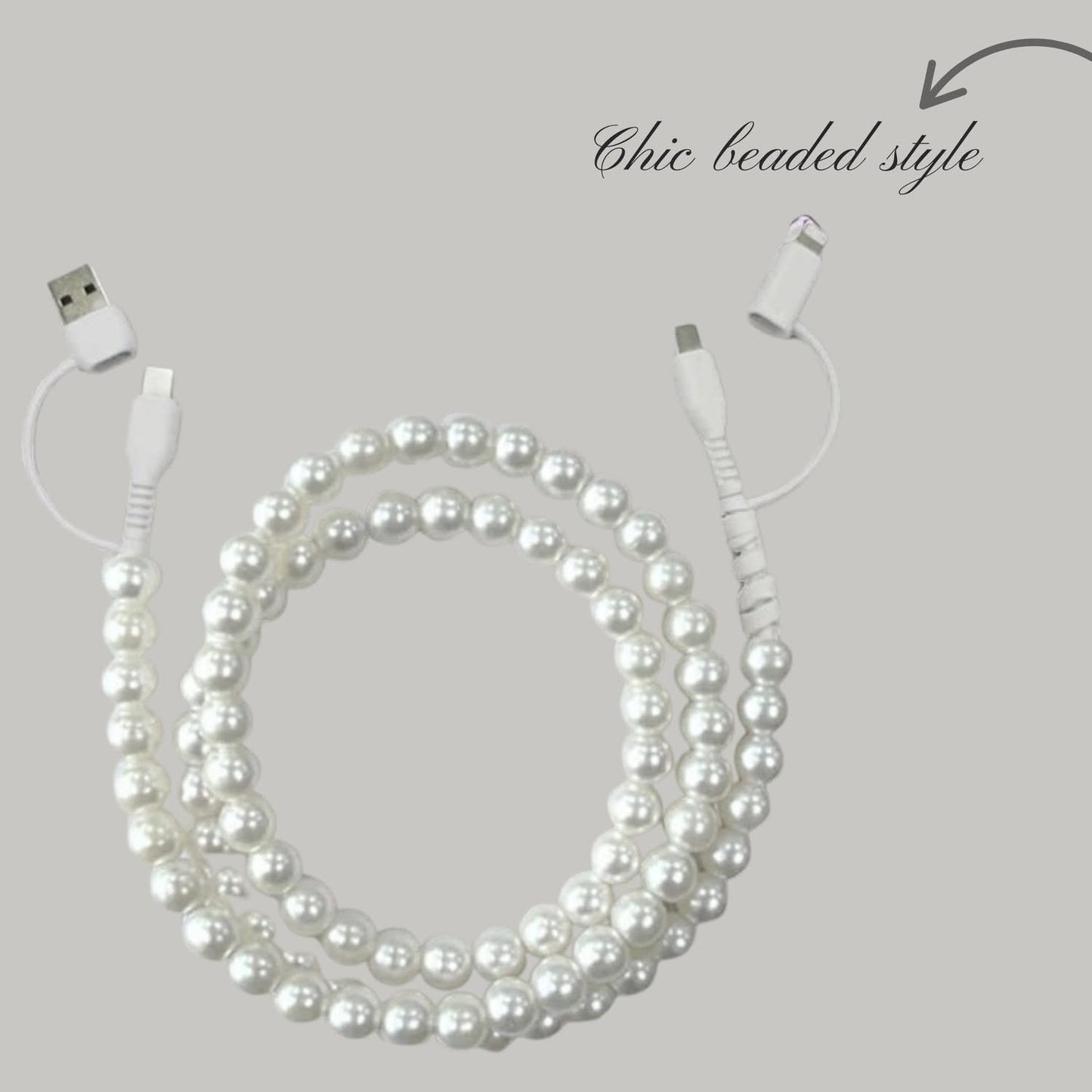 Pearl Beaded Phone Charger