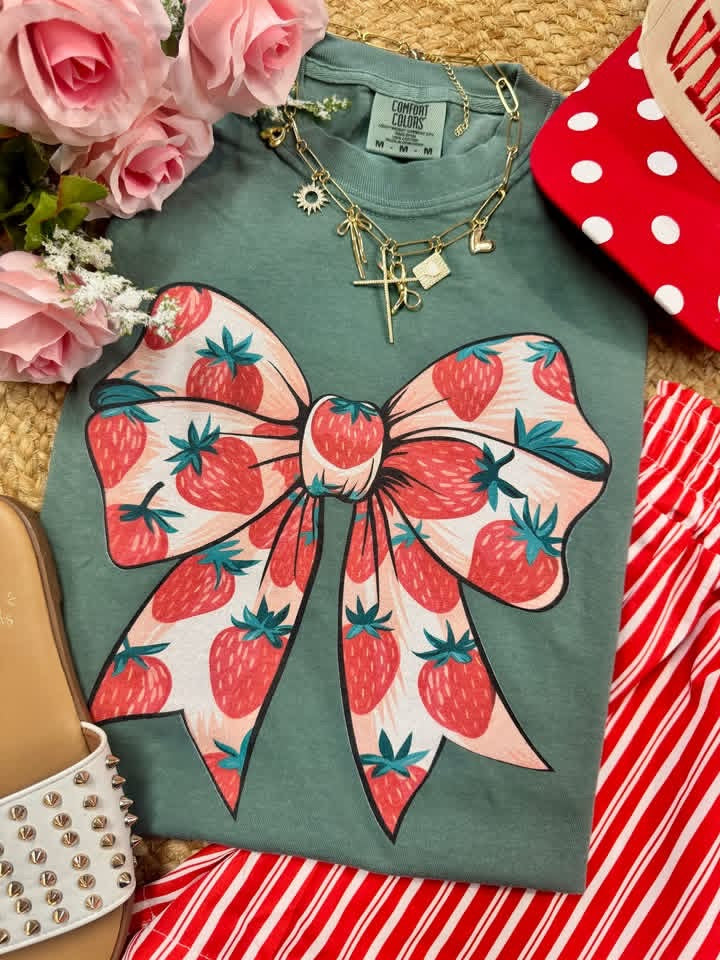 Strawberry Bow Graphic Tee